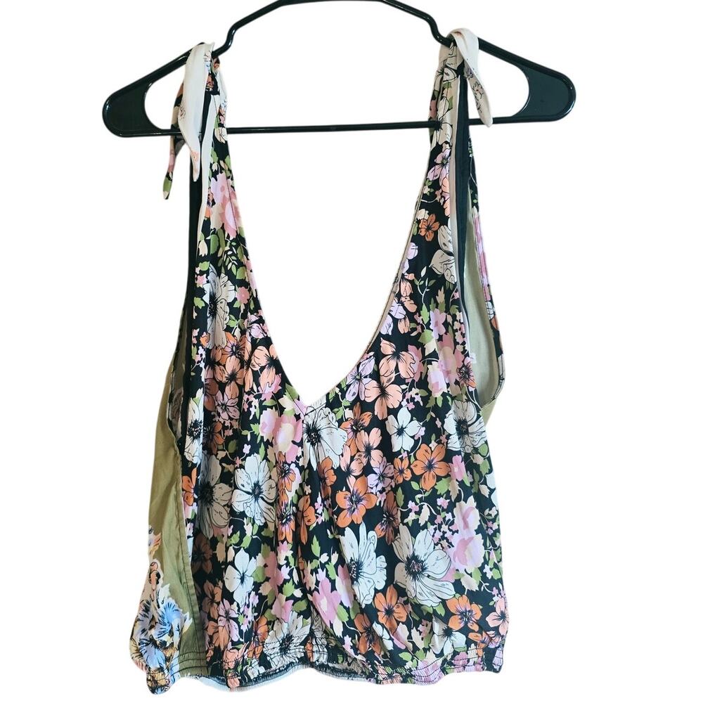 Free People mix it up cropped tie shoulder tank size xs